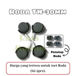 Roda Italy Roda Kursi Roda Plastik TN 30 mm 1 Set Isi 4 Pcs