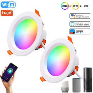 Angelila Recessed LED Downlight Smart Wifi Ceiling Light Dimmable RGB+CW+WW Spotlight Lamp 220V Voice Control with Alexa
