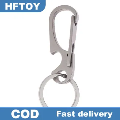 HFTOY 1 cái Móc Khóa Carabiner hợp kim titan đa chức năng móc khóa ngoài trời vòng móc treo dụng cụ mở chai bia Dụng cụ