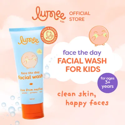 Lumee Kids Face the Day Cleansing Facial Wash for Ages 3 to 12 Years - Sulfate-Free Paraben-Free Soap-Free with Allantoin Aloe Vera Extract Virgin Coconut Oil Witch Hazel Extract - 100mL