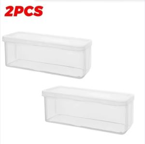 【Grilrigrin】2PCS Makeup Brush Storage Box with Transparent Cover Portable Cosmetic Tableware Chopsticks Organizer Kitchen Travel Accessories