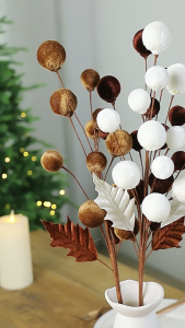 Elegant Christmas Tree Toppers Accent Portable Picks Velvety Ball Stem Christmas Tree Toppers In Bright Color