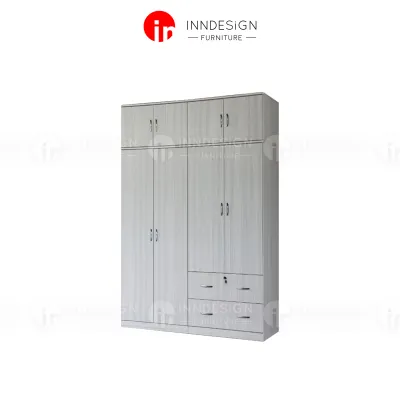 [INNDESIGN.SG] Gozzi5ft10 Doors Wardrobe With 2 Drawers (Fully Assembled and Free Delivery)