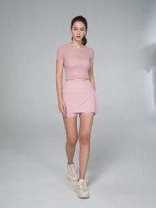 Lulu Cross-border Two-piece Sports Shorts Anti-exposure Running Fitness Tennis Badminton Pilates Yoga Skirt Pants Spring Summer
