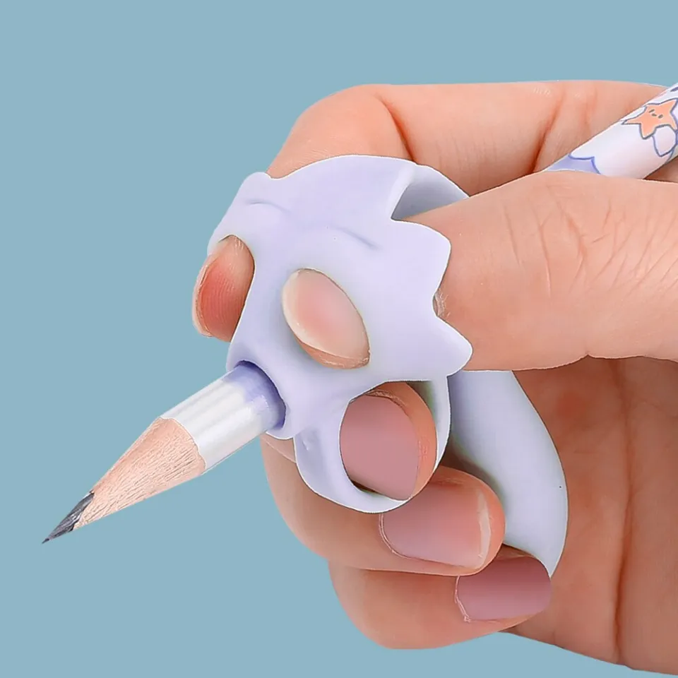 1/3Pcs Five Fingers Pen Grip Orthotics Children Writing Pencil