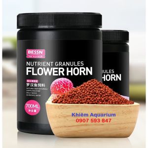 Cám Bessn Flower Horn thức ăn hỗ trợ lên màu lên đầu và giàu Vitamin cho cá la hán Két 270G