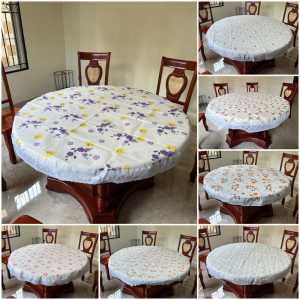 Taplak Meja Bulat / PVC Waterproof / Taplak Meja Makan Modern