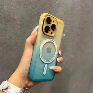 For MagSafe Magnetic Gradient Color Rainbow Case For iPhone 17 Air 16 Pro Max 15 14 Plus 13 12 Wireless Charging Discolour Cover