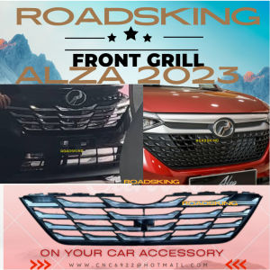 PERODUA NEW ALZA 20232025 FRONT BUMPER GRILL GLOSS BLACK CHROME V6 HIGH QUALITY