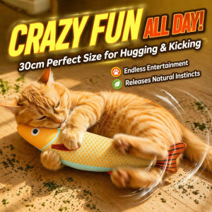 JMY Cat Toy Saury Fish Cat Chew Toy Durable Bite Resistant Interactive Catnip Toy Self Play Boredom Relief Teeth Grinding Kitten Pet Toy