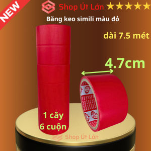 Băng keo simili màu đỏ rộng 4.7cm dài 7.5 mét lõi giấy 3mm 1 cây 6 cuộn giá tại xưởng