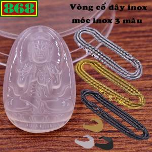 Mặt dây chuyền Phật Đại nhật như lai mã não trắng 2.2 x 3.6cm 2.9 x 4.5cm kèm vòng cổ dây chuyền inox rắn + móc inox Phật bản mệnh