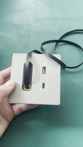 20W USB Type-c Fast Charging Socket Panel with Retractable Wire Data Cable Household Multi-Function Charging Socket