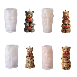 Artistics Stackable Bear Silicone Mould Reusable Designs for Soap Making Craft Projects Home Use