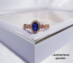Natural Sapphire Birthstone S925 adjustable silver ring/Gemstone/September birthstone/blue sapphire ring/cincin sapphire/蓝宝石 S925镶嵌活口戒指