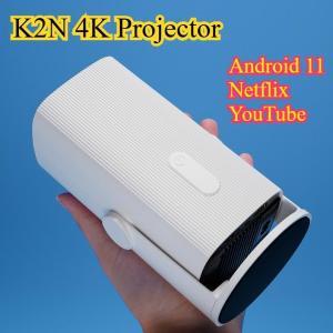 【SG Ready Stock】K2N Smart 1080P Projector Android11.0 WIFI Mini Projector Portable Projector 4K Support Home Theater Beamer Audio Screen Bulb Lens 4k Ultra HD screen projector