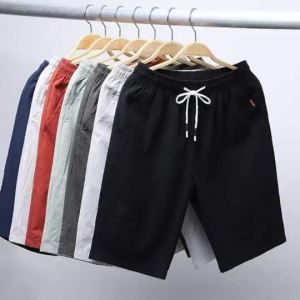 20252022 Quần Ngắn Năm Điểm Cotton Và Vải Lanh Thường Ngày Mùa Hè Cho Nam Quần Đi Biển Cotton Và Vải Lanh Rộng Rãi Phong Cách Hàn Quốc Quần Nam