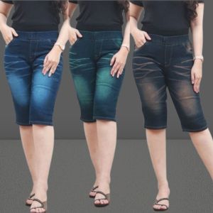 WENNY PAN CHOCO - Celana Jeans 7/8 Pinggang Karet - Celana Jeans Wanita