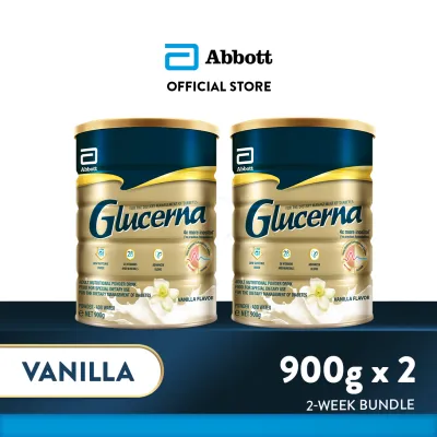 Glucerna Vanilla 900g Bundle of 2 for Diabetic Nutrition Powder Milk Drink (1.8kg)
