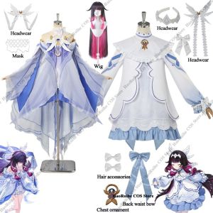 Hot GenshinImpact Damselette Columbina Cosplay Costume New Arrival Outfits Halloween Carnival Party Role Play Uniform Wigs Women h2610