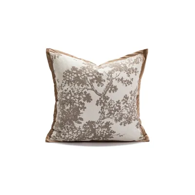 【New and Improved】 In 45x45cm Throw Pillow Cushion Cover - Beige Chenille Jacquard Modern Style Couch Pillowcase For Living Room Sofas Vintage Bedside Waist Pillow Cover