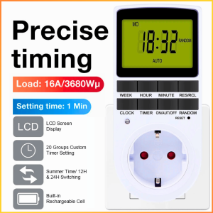 COD Taffware Stop Kontak Timer Otomatis Pengatur Waktu Digital LCD Timer Switch 10 Program 230V/16A