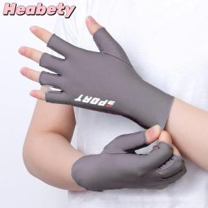 Heabety Anti-UV Men Women Fishing Gloves Sunscreen Antiskid Spring Summer Ice Cool Breathable Cycling Sport Gloves Fishing