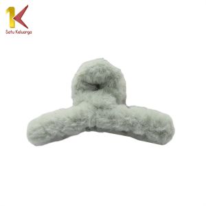Satu Keluarga Jedai Jepit Rambut Bulu Wanita Korea C1055 Jepitan Salon Soft Aksesoris Rambut Polos