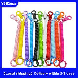 【Local shipping】 Colorful Lobster Clasp ID Card Holder Lanyard Keyring Anti-lost Spring Rope Retractable Keychain Mobile Phone Chain