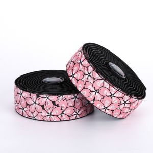 1 Pair Cherry Blossom Bicycle Handlebar Sweat Absorbing Tape Road Bike Bar Tape Pu Shock-Absorbing