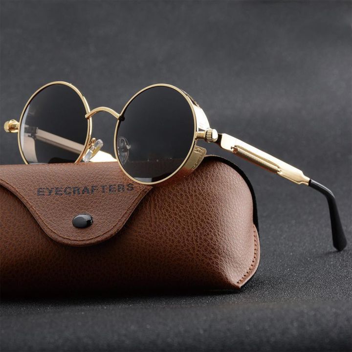 Cadia Vintage Sunglasses Steampunk Retro Round Eyewear