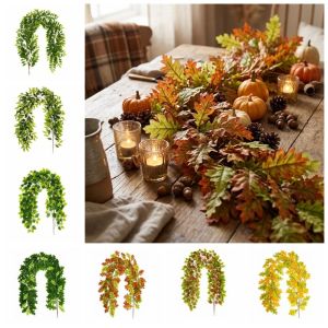HUNIU DIY Silk Willow Greenery Garlands Plastic Artificial Foliage Artificial Wisteria Vine Garland Faux Greenery Flexible Artificial Leaves Vine Room Decor