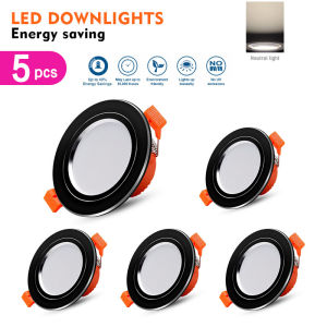 (5pcs) Đèn downlight led - đèn âm trần viền vàng viền bạc - đèn mắt trâu