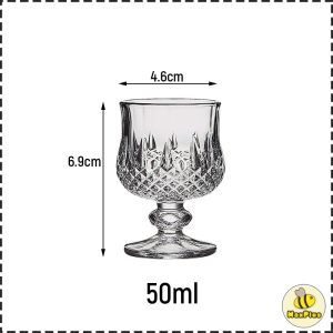 MaxPlus【Ready in Stock】 Household Diamond Goblet Wine Whiskey Glass 50ML Champagne Fruit Juice Wine Glass 1Pc