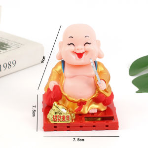 Tượng Phật di lặc tay vẫy quạt decor phong thủy tài lộc may mắn