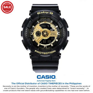 (2 Years Official Warranty) Original Baby-G Women Sport Watch BA110 BA112 Dual Time Display Resistant Shockproof and Waterproof World Time LED Light Babyg Girl Sports Wrist Watches BA-110-1A