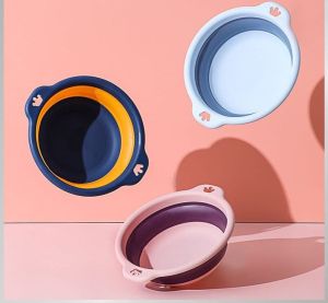 Baskom Plastik Lipat Portable Silikon Wadah Tempat Multifungsi sayur buah