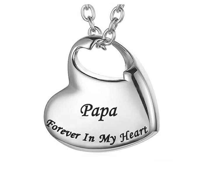 Stainless Steel Cremation Urn Necklace For Ashes Forever In My Heart ...
