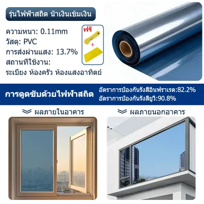 VIIY ฟิล์มติดกระจก กันรังสี UV 99% Window Film ฟิล์มกรองแสง ฟิล์มปรอท ฟิล์มอาคาร กันความร้อน มองเห็นด้านเดียว
