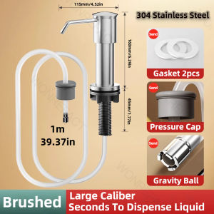 Sink Soap Dispenser For Kitchen Sink Countertop Built In Sink Soap Dispenser With 1m Extension Tube Kit No Need To Fill The Little Bottle水槽皂液器 厨房配件