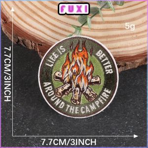 round Badge Camping Travel Series Outdoor Armband Clothing Accessories Patch Embroidered Cloth Stickers