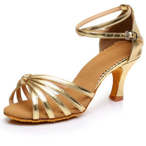 [Free Shipping] Latin Dance Shoes WomenS Dance Shoes Soft-Soled High-Heeled Dance Shoes Mid-Heel Latin Dance Shoes Ballroom Dance Shoes