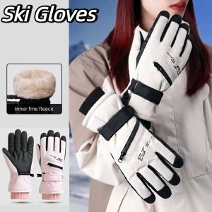 SERAPHYXO Có túi có khóa kéo Găng tay trượt tuyết Ngón tay đầy đủ Làm dày Găng tay màn hình cảm ứng Chống thấm nước Màn hình cảm ứng điện thoại di động Găng tay xe máy Cắm trại