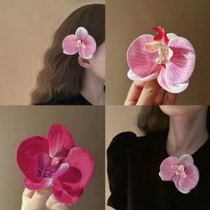 Orchid Flower Hair Clip Elegant Hibiscus Hairpin Side Clip for Women Girls Wedding Birthday Party Favor Hawaii Headwear
