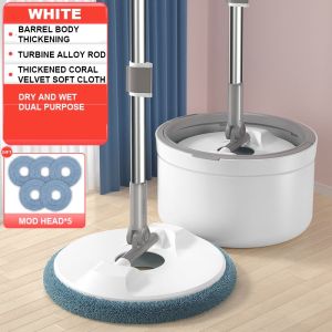 Spin Mop Combine Clean Magic Absorbent Sponge Household Hands-free with Mop Heads Bucket