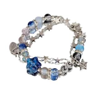 Vòng đeo tay hình sao màu xanh thanh lịch với nguyên liệu cao cấp dây đeo cổ tay sáng tạo phù hợp cho những dịp khác nhau và trang phục