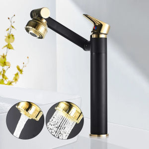 LDIES Multifunction Bathroom Sink Faucet Hot Cold Water Mixer Crane Antique Bronze Deck Mounted Universal Water Taps EL1326 1N8Q6