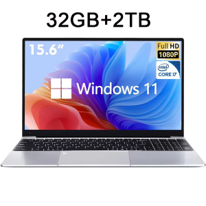 2025 15.6 Laptop Computer Windows 11 Intel Core i7-6500U Laptop 32GB DDR4 2TB SSD FHD 1080P Display & Backlit Keyboard Webcam 5G Wi-Fi BT5.2 HDMI USB3.0