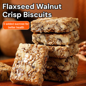 Flaxseed Walnut Crisp Biscuits Linen Seed Walnut Shortbread Traditional Chinese Pastry Zero Additives Healthy Snack