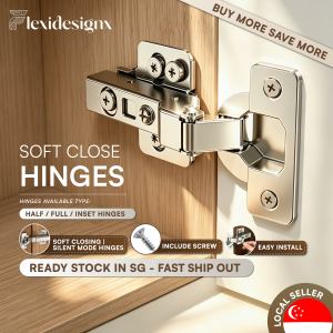 Flexidesignx Heavy-Duty Soft-Close Hydraulic Cabinet Hinges with Full Overlay Design Easy Install